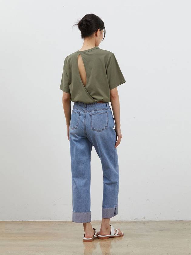 Denim Rollup Straight Pants Blue - RYUL+WAI: - BALAAN 3