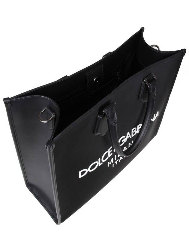 Rubber Logo Large Tote Bag Black - DOLCE&GABBANA - BALAAN 5