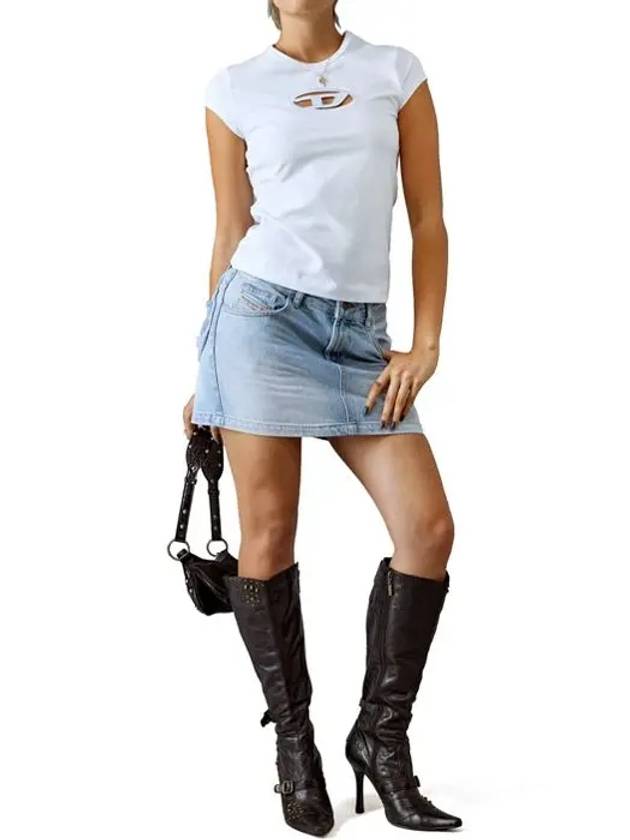 T Angie Peekaboo Logo Short Sleeve T-Shirt White - DIESEL - BALAAN 6