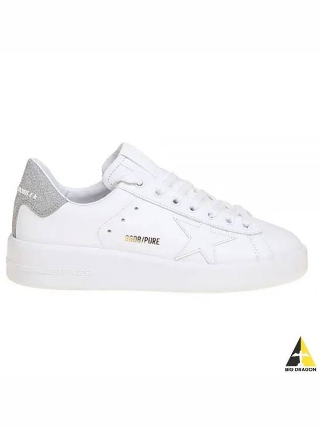 Purestar White Silver Glitter Heel Tab Sneakers - GOLDEN GOOSE - BALAAN 2