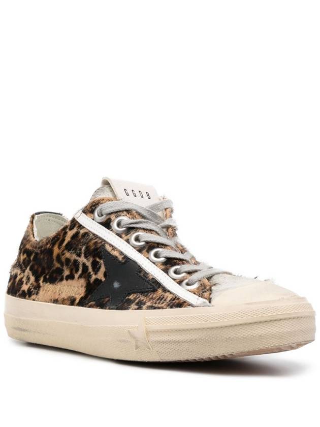 Leopard Print Lace-Up Low-Top Sneakers Brown - GOLDEN GOOSE - BALAAN 3