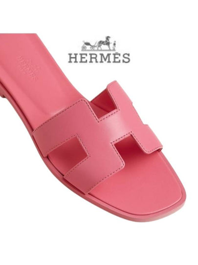 Oran Calfskin Sandals Rose Petale - HERMES - BALAAN 2