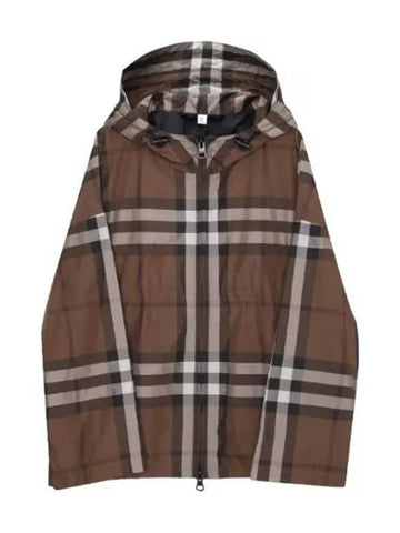 checked hooded jacket women - BURBERRY - BALAAN 1