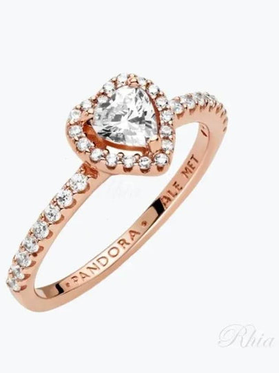 Sparkling Elevated Heart Ring Rose Gold - PANDORA - BALAAN 2