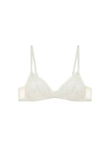 UNDERWEAR Women's Metal Flower Pattern Triangle Bra Cream 271336 - EMPORIO ARMANI - BALAAN 1