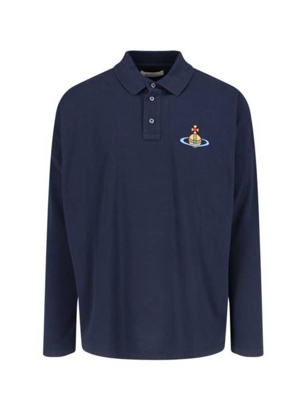 ORB Logo Polo Shirt Navy - VIVIENNE WESTWOOD - BALAAN 2