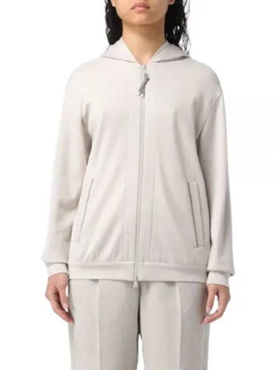 Women's Monilli French Terry Zip-Up Hoodie Grey - BRUNELLO CUCINELLI - BALAAN 2