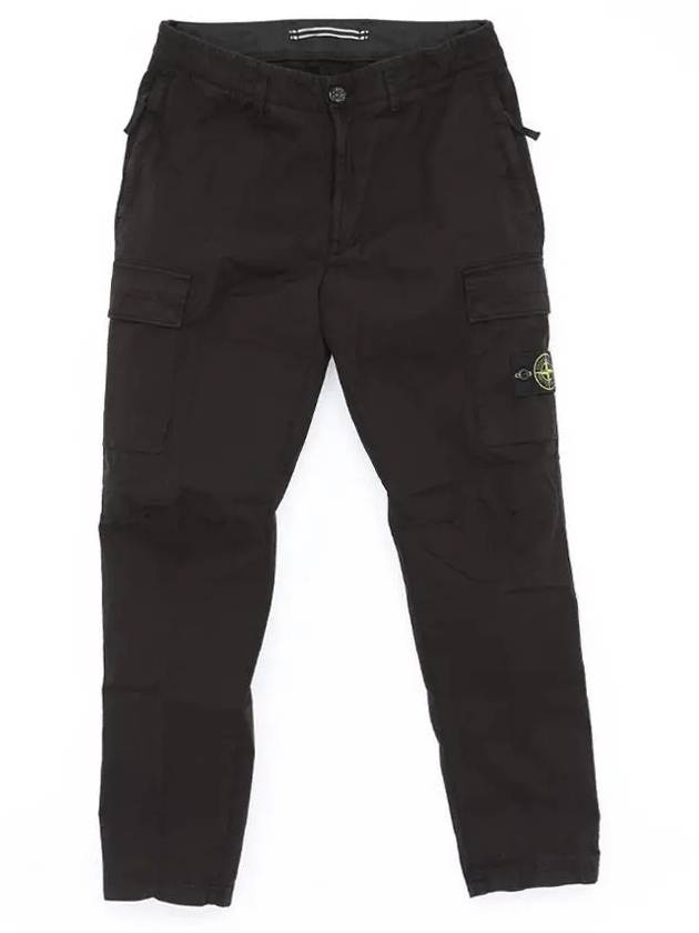 Compass Badge Gabardine Cargo Straight Pants Black - STONE ISLAND - BALAAN 4