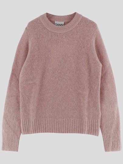 Brush Alpaca O Neck Knit Top Pink - GANNI - BALAAN 2