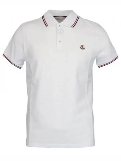 Logo Patch Short Sleeve Polo Optical White - MONCLER - BALAAN 2