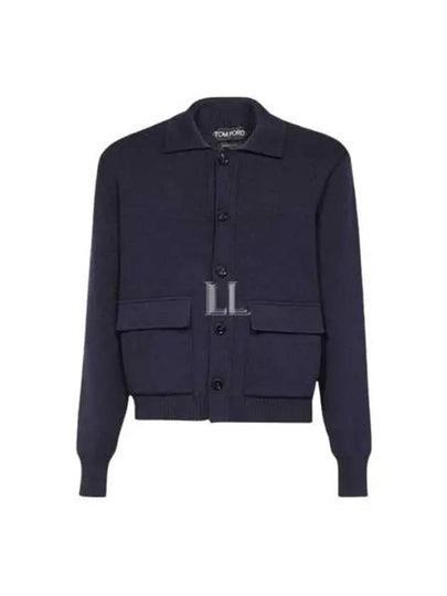 Wool Silk Cardigan Navy - TOM FORD - BALAAN 2