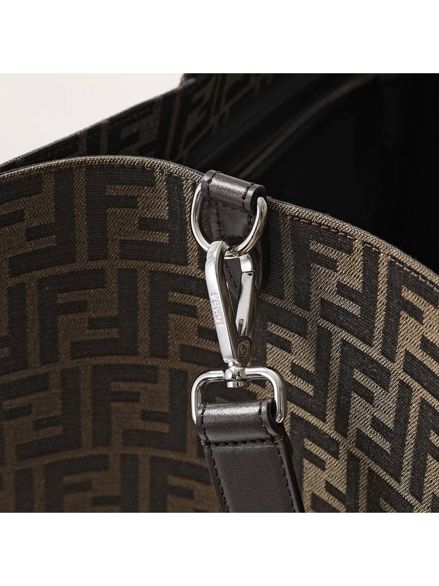 FF Jacquard Fabric Shopper Tote Bag Brown - FENDI - BALAAN 9