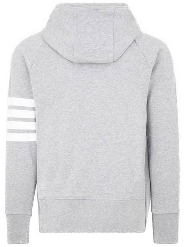 Engineered 4 Bar Diagonal Zip Up Hoodie Light Grey - THOM BROWNE - BALAAN 3