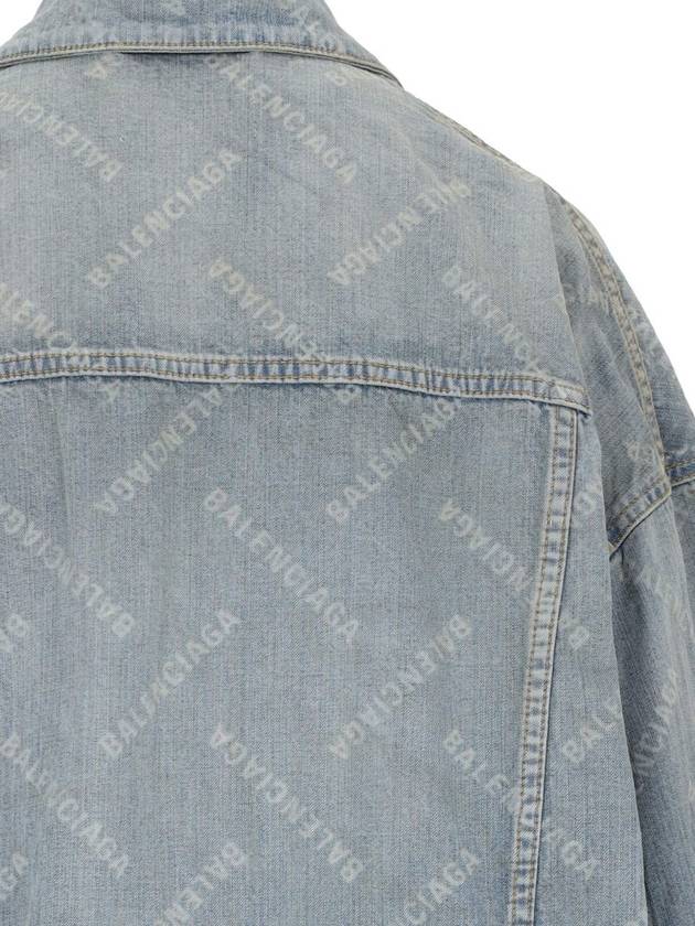 Logo Print Denim Jacket Blue - BALENCIAGA - BALAAN 5