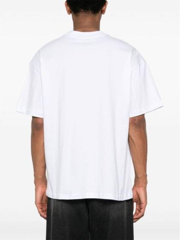 Logo Print Cotton Short Sleeve T-Shirt White - MSGM - BALAAN 5