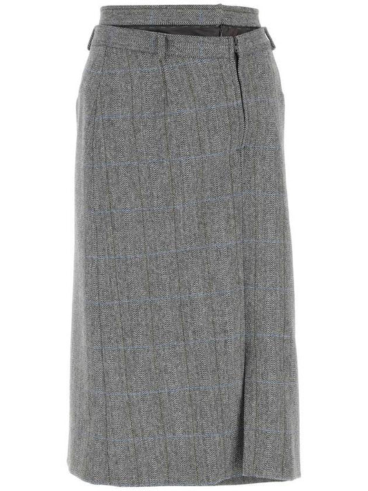 Asymmetrical Drape Wool H-Line Skirt Grey - MAISON MARGIELA - BALAAN 1