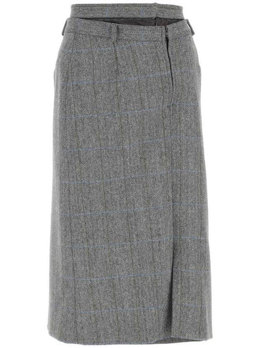 Asymmetrical Drape Wool H-Line Skirt Grey - MAISON MARGIELA - BALAAN 1