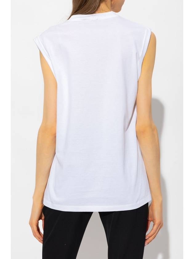 logo print sleeveless white - BALMAIN - BALAAN 5