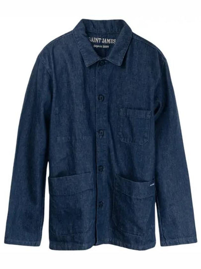 Men's Sirocco II Fisherman Button Cotton Canvas Jacket Denim - SAINT JAMES - BALAAN 2