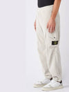 Corduroy Cotton Cargo Straight Pants Plaster - STONE ISLAND - BALAAN 2