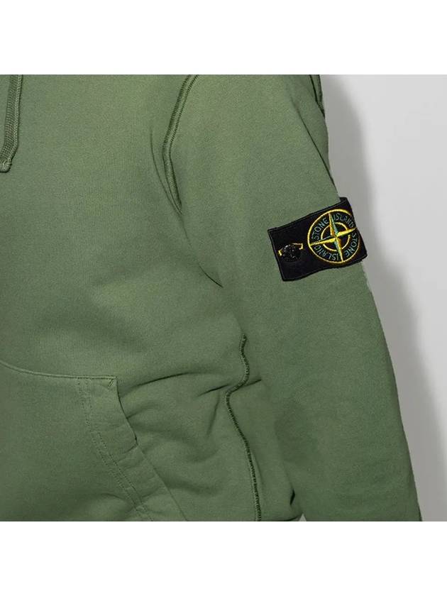 Wappen Patch Brushed Cotton Fleece Hoodie Khaki - STONE ISLAND - BALAAN 4