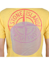 Tricromia Three Print Cotton Jersey T-Shirt Yellow - STONE ISLAND - BALAAN 8