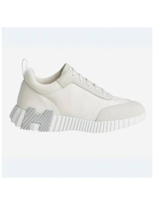 Bouncing Sneakers Mesh Suede Goatskin Blanc Blanc - HERMES - BALAAN 5