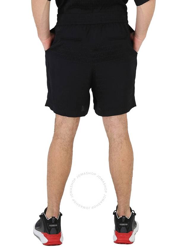 Moschino Black Allover Logo Viscose Satin Shorts, Brand Size 48 (Waist Size 32") - MOSCHINO - BALAAN 3