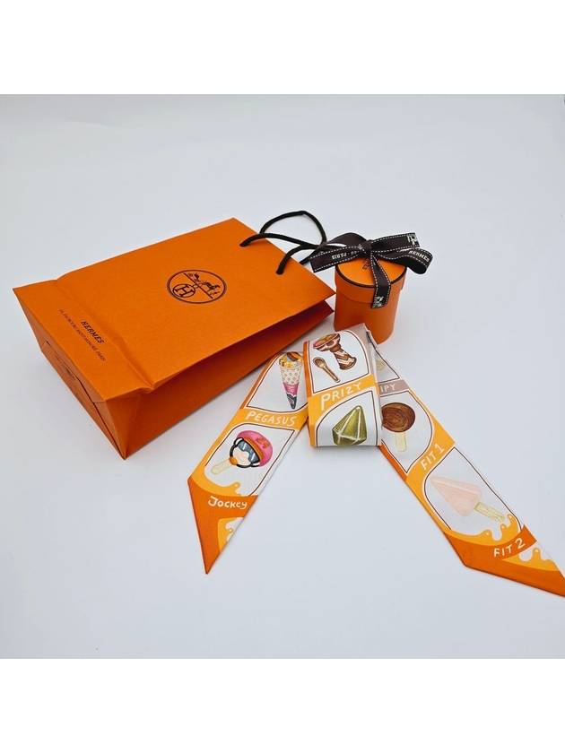 Funny Ice Cream Twilly Scarf Orange - HERMES - BALAAN 5