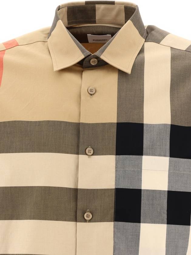 Check Cotton Long Sleeve Shirt Archive Beige - BURBERRY - BALAAN 8