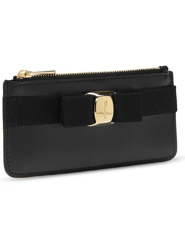 FERRAGAMO Card Case With Bow, Women's, Black - SALVATORE FERRAGAMO - BALAAN 4