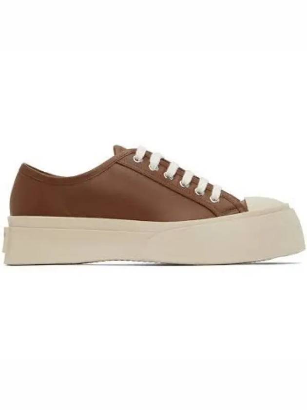 Pablo Felt Lace-Up Low-Top Sneakers Brick - MARNI - BALAAN 1