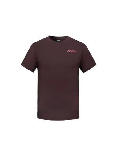 YONEX 249TR011M Dark Brown Men s Slogan Design Short Sleeve T Shirt - YOUNESS - BALAAN 1