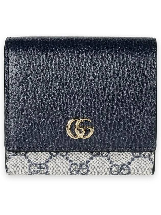 GG Marmont Medium Leather Card Wallet Blue - GUCCI - BALAAN 4