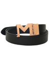 M Buckle Reversible Leather Belt Rose Gold Black - MONTBLANC - BALAAN 2