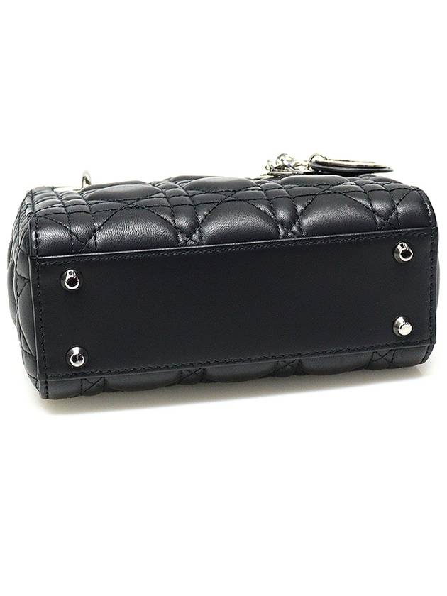 M0505PCAL Black Cannage Lambskin Silver Lady Mini 2WAY - DIOR - BALAAN 5