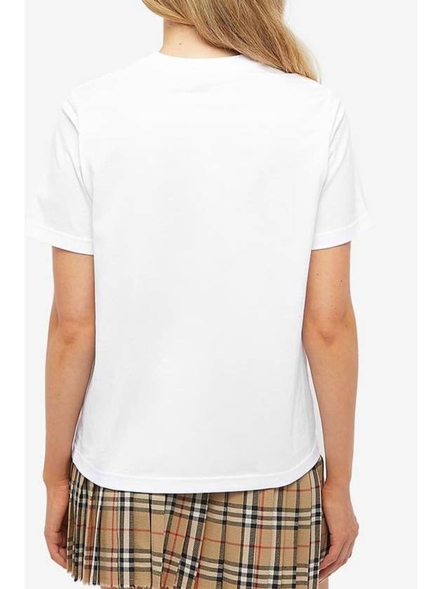 Logo Print Cotton Short Sleeve T-Shirt White - BURBERRY - BALAAN 4