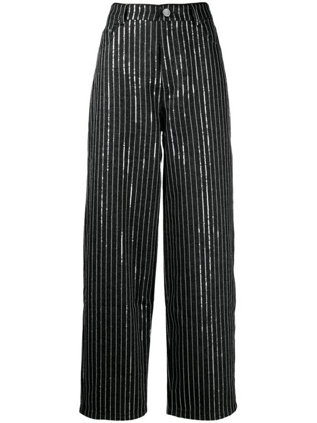 Rotate Birger Christensen Sequin Twill Wide Pants Clothing - ROTATE - BALAAN 1