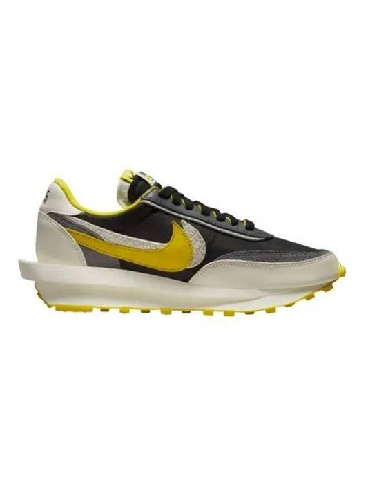 LD Waffle Low Top Sneakers Black Bright Citron - NIKE - BALAAN.