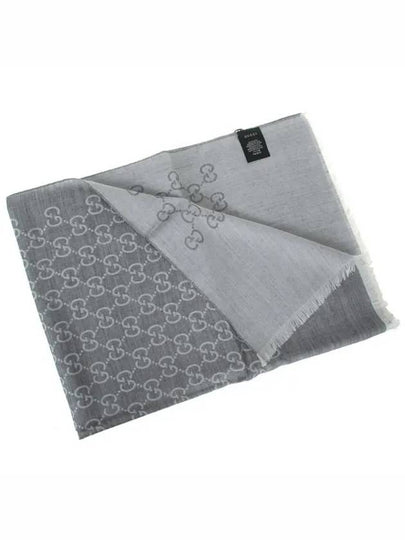 GG Jacquard Wool Silk Muffler Grey - GUCCI - BALAAN 2