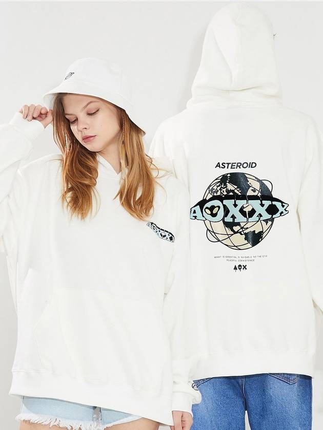 Globe Hoodie Oversize fit White - AOX - BALAAN 5