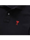 Heart Logo Polo Shirt Black - AMI - BALAAN 4