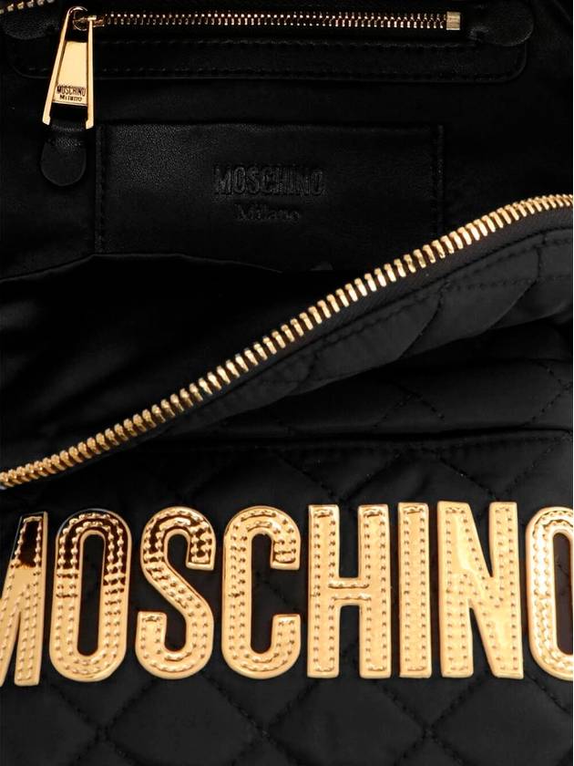 Logo Quilting Backpack Black - MOSCHINO - BALAAN 4