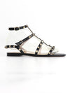 Women's Rockstud Strap Flat Sandals Black - VALENTINO - BALAAN 2