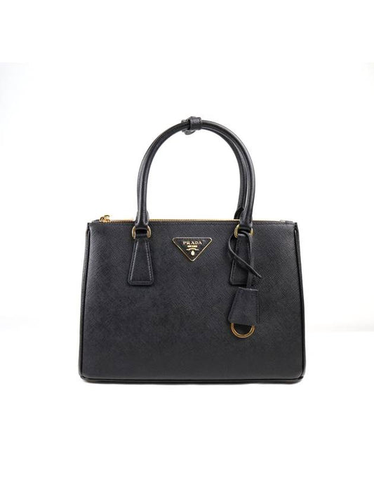 Galleria Saffiano Leather Medium Bag Black - PRADA - BALAAN