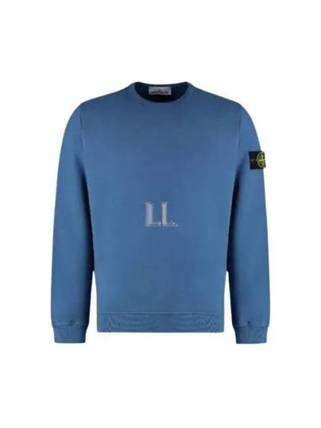 Wappen Patch Crew Neck Cotton Sweatshirt Blue - STONE ISLAND - BALAAN 2