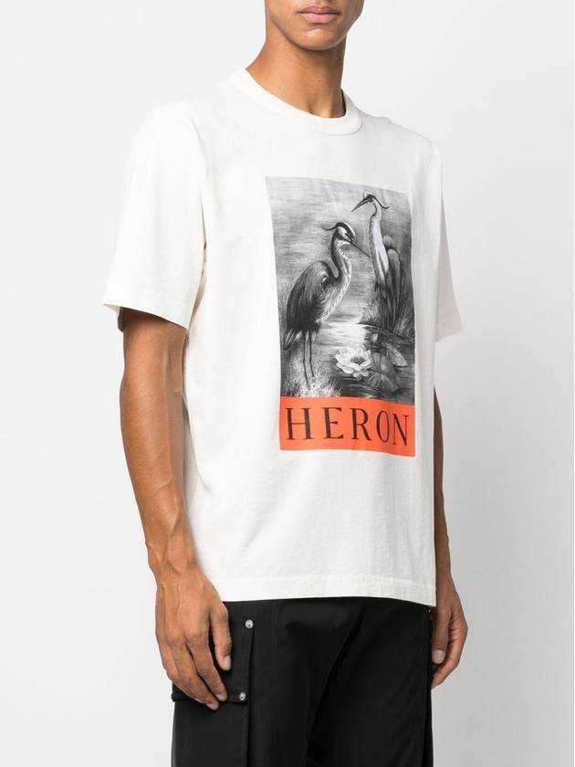 Logo Graphic Printed Short Sleeve T-Shirt White - HERON PRESTON - BALAAN 4