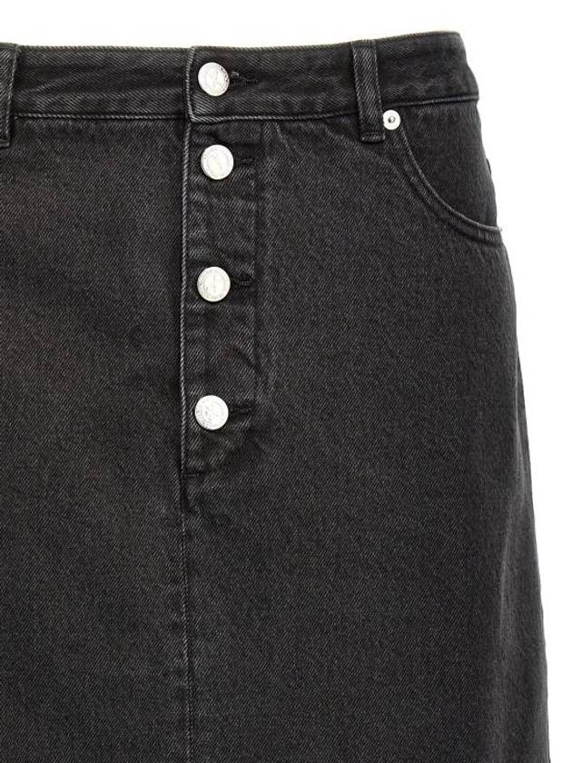 Women's Tennessee Midi Denim A-Line Skirt Black - A.P.C. - BALAAN 4