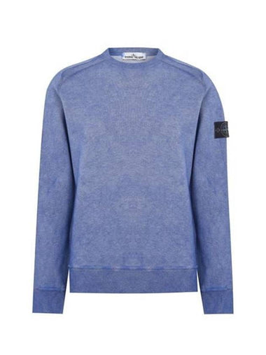 Stone Island 62290 Dust Color Treatment Crewneck Sweatshirt Blue Melange - STONE ISLAND - BALAAN 1