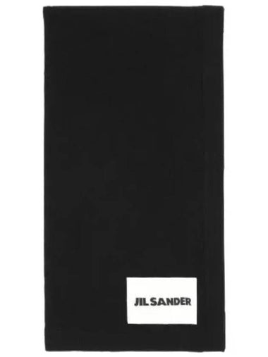 Logo Patch Cashmere Scarf Black - JIL SANDER - BALAAN 1